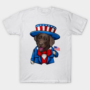 Fourth of July Chocolate Labrador Retriever T-Shirt